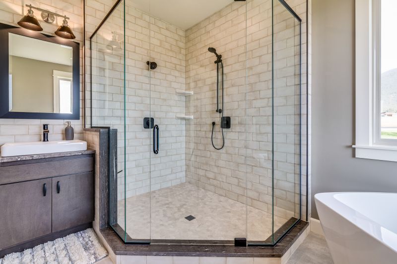 Modern Shower with Sliding Glass Doors